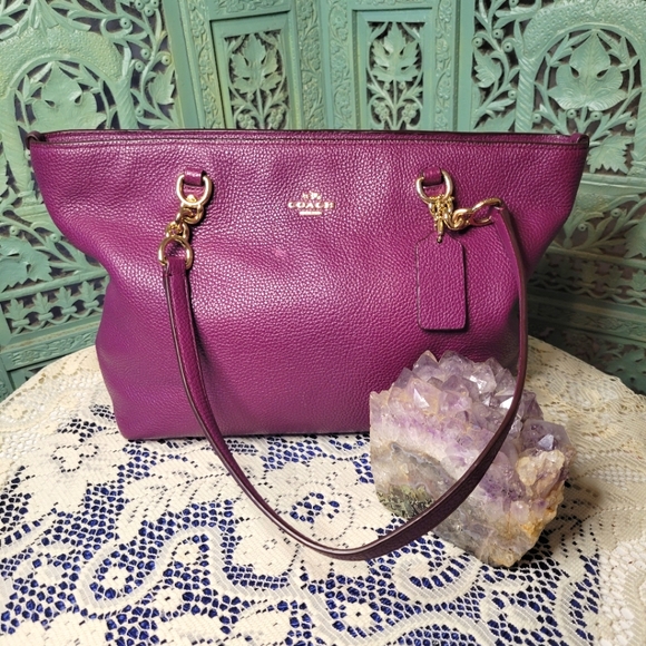 Coach | Purple Pebbled Small Sohia Tote - Picture 3 of 16